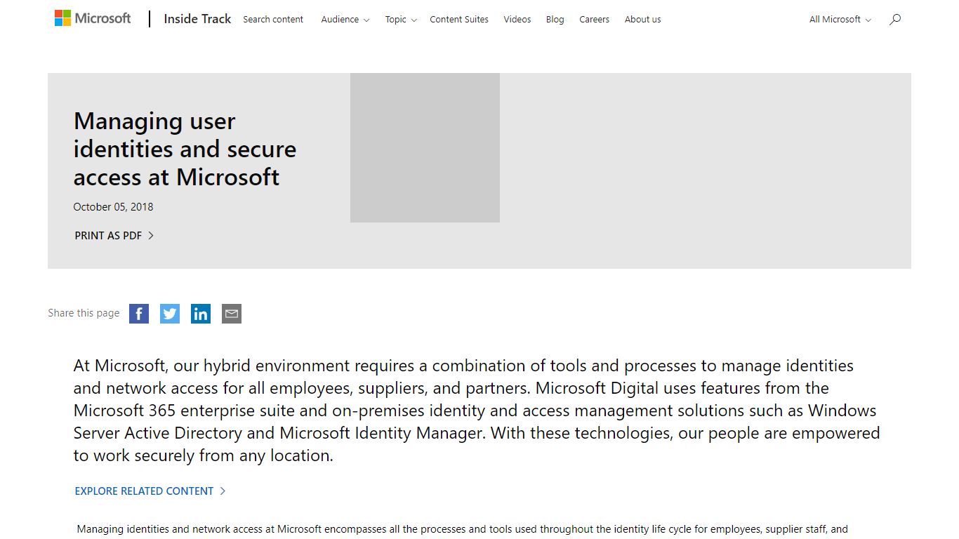 Managing user identities and secure access at Microsoft