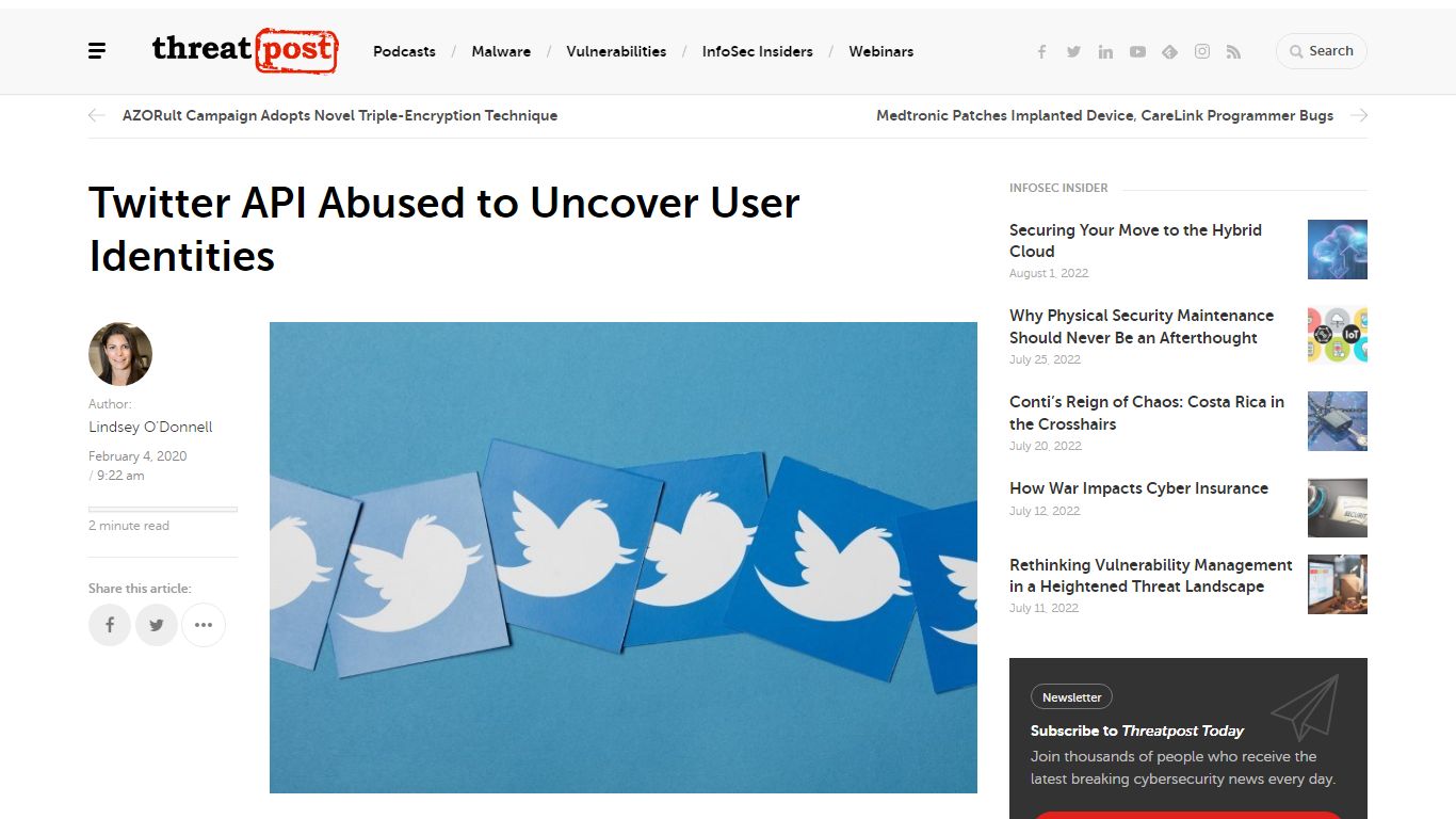 Twitter API Abused to Uncover User Identities | Threatpost