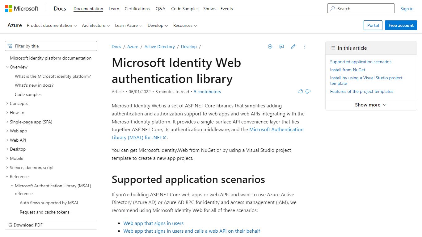 Microsoft Identity Web authentication library overview - Microsoft ...