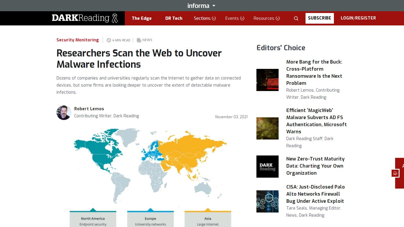 Researchers Scan the Web to Uncover Malware Infections - Dark Reading